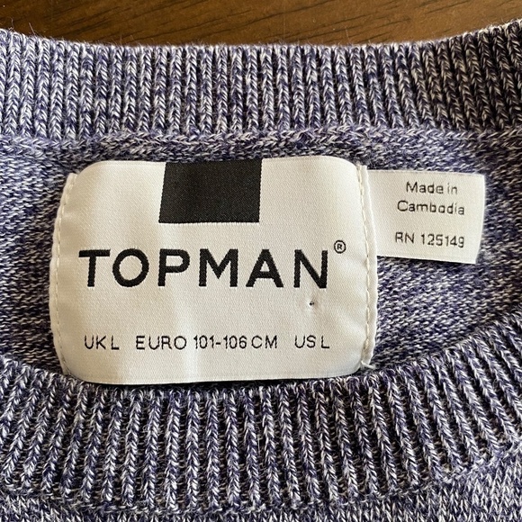 TOPMEN crew neck pullover sweater size L - Picture 3 of 8
